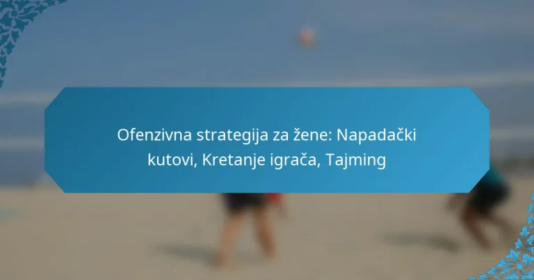 Ofenzivna strategija za žene: Napadački kutovi, Kretanje igrača, Tajming